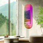 Miroir design élégant pour un salon contemporain