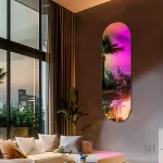 Miroir moderne aux reflets lumineux pour ambiance chic
