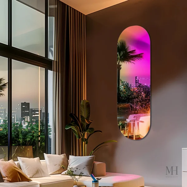 Miroir moderne aux reflets lumineux pour ambiance chic