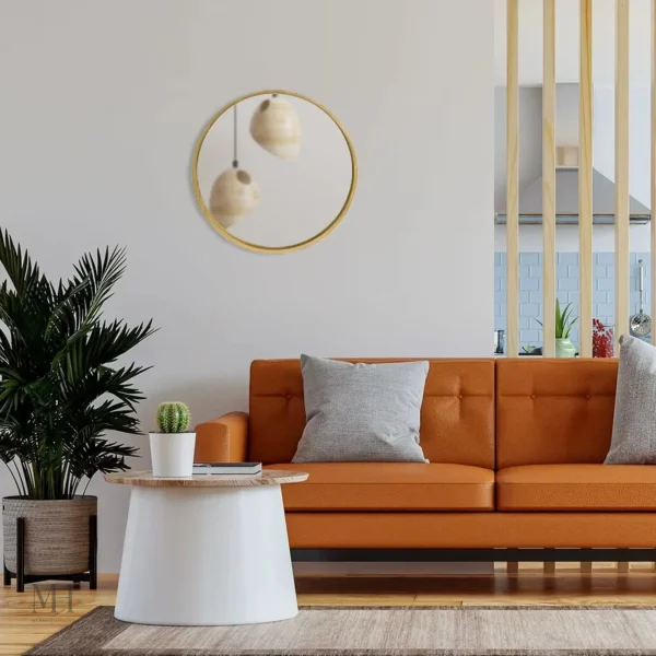 Miroir Scandinave Rond 50 cm - Élégance Naturelle