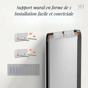 Grand miroir de salle de bain au design contemporain
