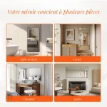 Miroir salle de bain 140 cm, style épuré et chic