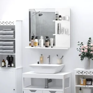 Miroir Simple Salle de Bain 50x60 avec étagères
