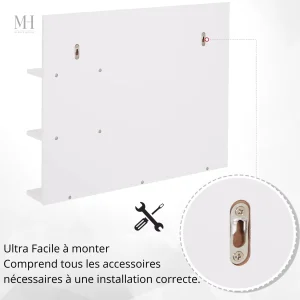 Miroir fonctionnel avec étagères intégrées