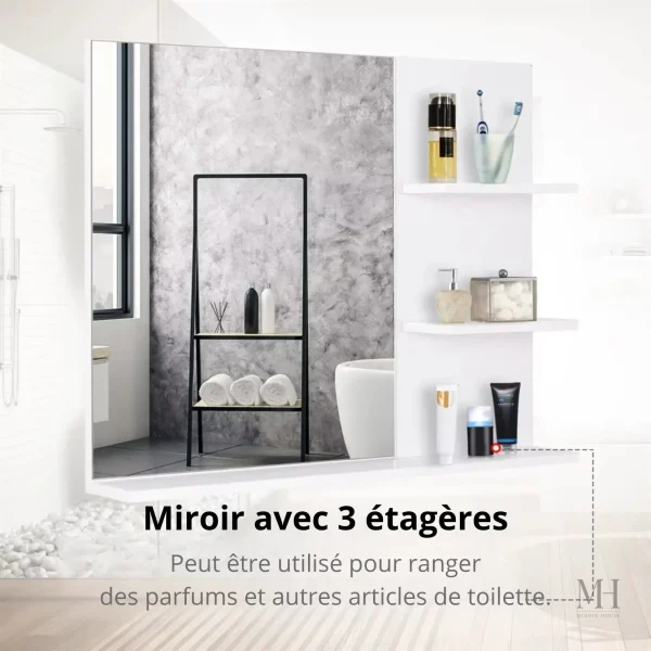 Miroir simple avec rangement pratique