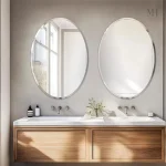 Miroir simple pour salle de bain, taille 50x70 cm