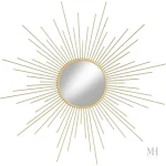 Miroir décoratif doré, parfait pour un intérieur moderne