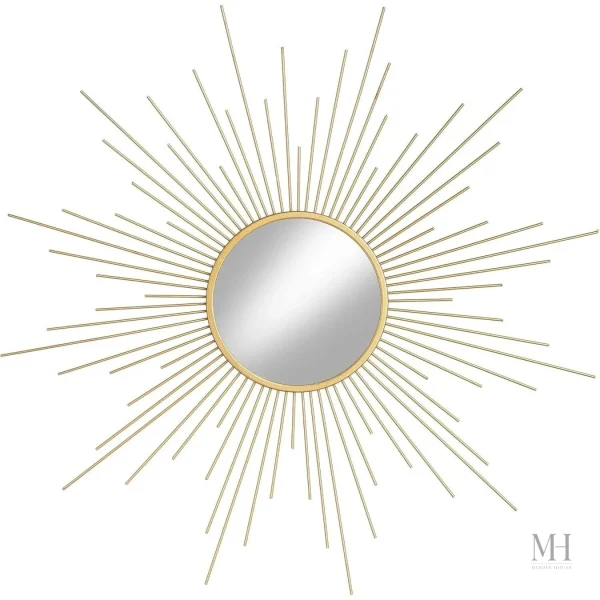 Miroir décoratif doré, parfait pour un intérieur moderne