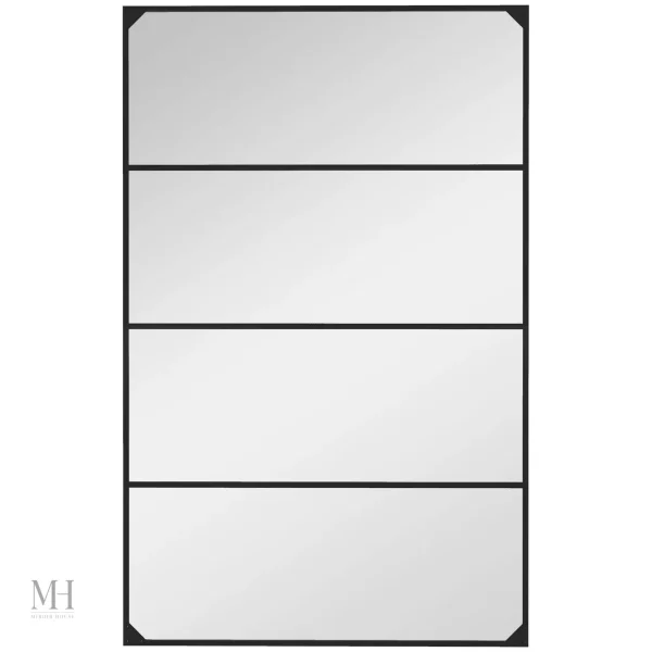 Miroir mural au design verrière, métal noir