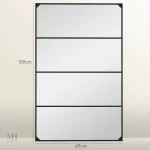 Miroir noir grand format, style industriel