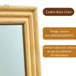 Miroir grand format sur pied en bois naturel