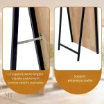 Miroir décoratif sur pied en pin solide