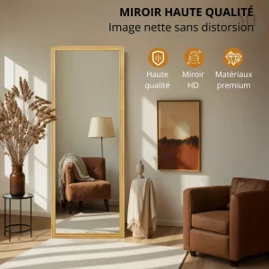Miroir en bois massif 160 cm pour intérieur