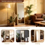 Miroir sur pied élégant en pin 160 cm