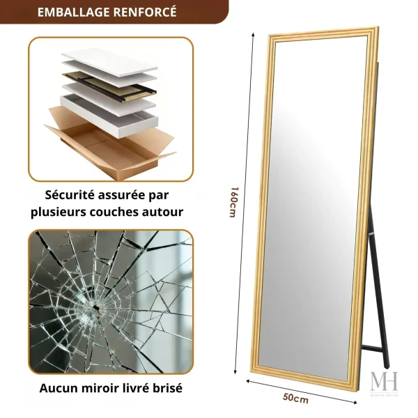 Miroir en pin pour une décoration moderne et pratique