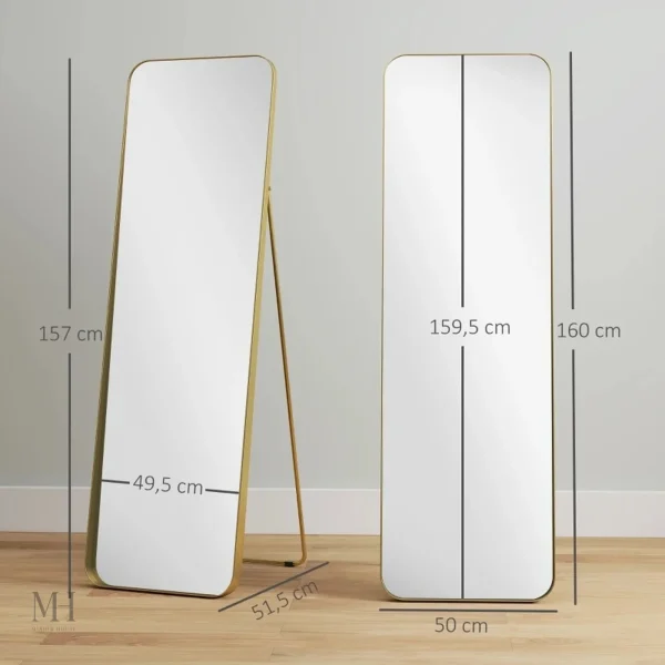 Miroir anti-éclats sur pied pour un intérieur élégant