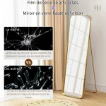 Miroir décoratif sur pied, cadre en métal doré