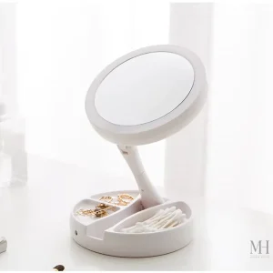 Miroir LED de maquillage pliable pour un usage pratique