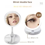 Accessoire de beauté miroir avec grossissement x10