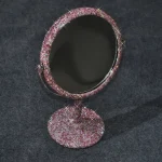 Miroir sur pied pour maquillage avec strass brillants