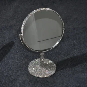 Miroir sur pied avec décoration en strass