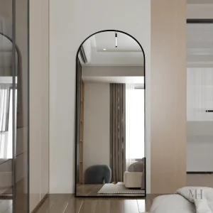 Miroir Sur Pied Noir XXL pour Intérieur Tendance