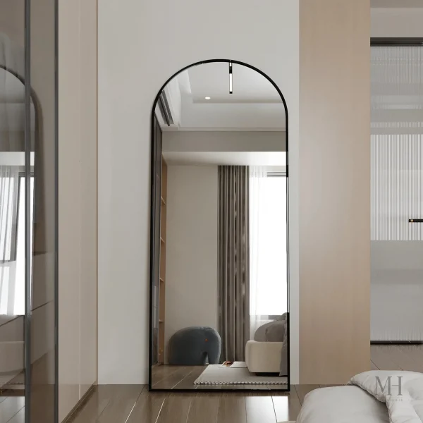 miroir-sur-pied-noir-1 Miroir Sur Pied Noir XXL pour Intérieur Tendance