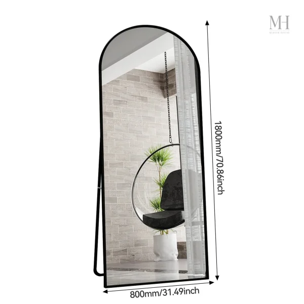 Grand Miroir Noir au Design Contemporain