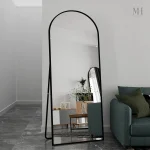 Miroir Sur Pied Noir au Format Élargi