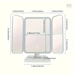 Miroir de beauté avec éclairage et angles ajustables
