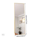 Miroir Rectangulaire avec Support Doré Stable