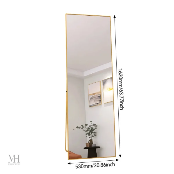 Miroir Rectangulaire avec Support Doré Stable