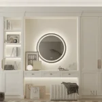 Miroir Suspendu LED Rond 80 cm pour Salle de Bain