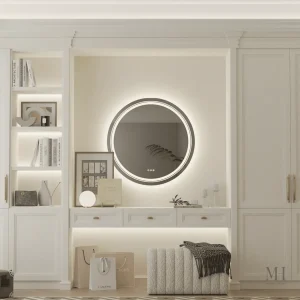 Miroir Suspendu LED Rond 80 cm pour Salle de Bain