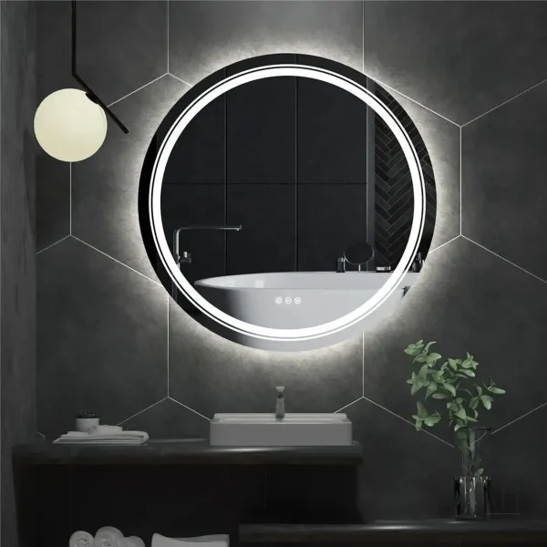 Miroir Suspendu 80 cm avec Lumière Douce