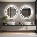 Miroir Rond Antibuée 80 cm pour Salle de Bain