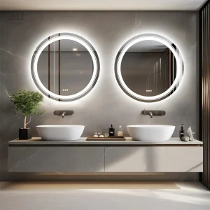 Miroir Rond Antibuée 80 cm pour Salle de Bain