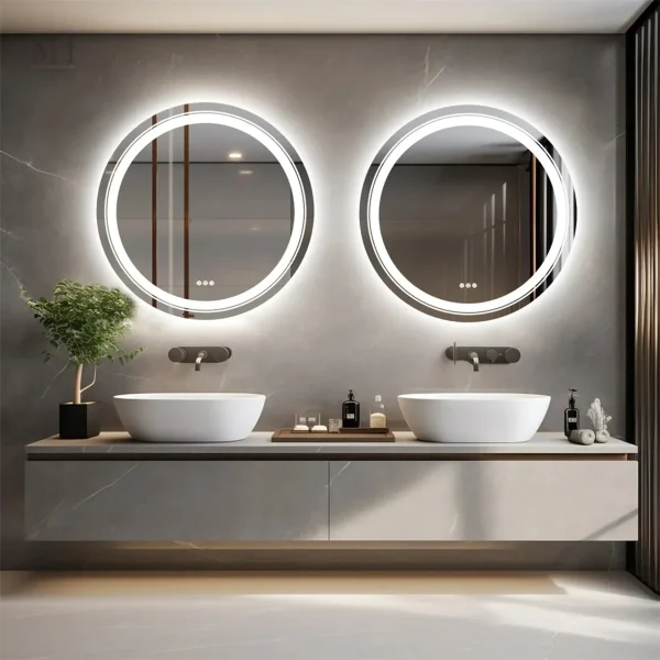 Miroir Rond Antibuée 80 cm pour Salle de Bain