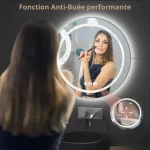 Miroir LED Rond 80 cm pour Éclairage Salle de Bain