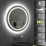 Miroir Suspendu Antibuée 80 cm pour Salle d'Eau