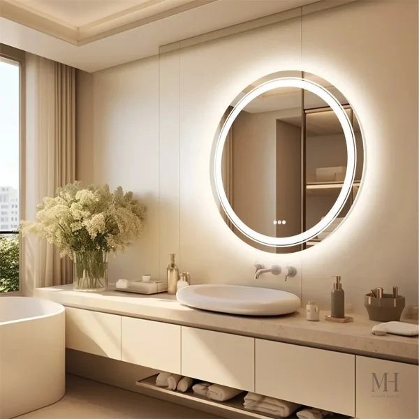 Miroir Rond Antibuée 80 cm pour Usage Quotidien