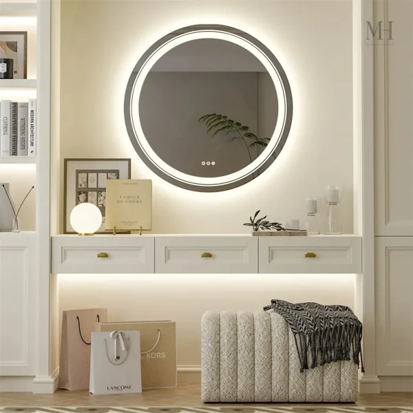 Miroir Salle de Bain 80 cm avec Technologie Antibuée