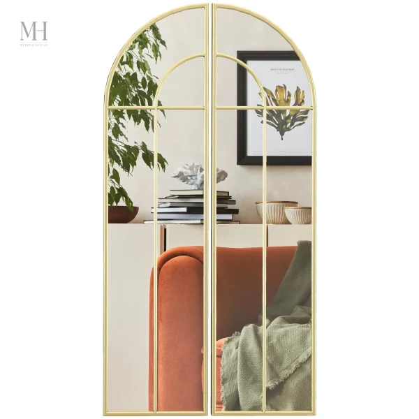 Miroir mural doré avec design vintage années 50