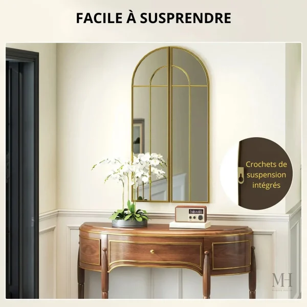 Élégant miroir mural vintage style fenêtre