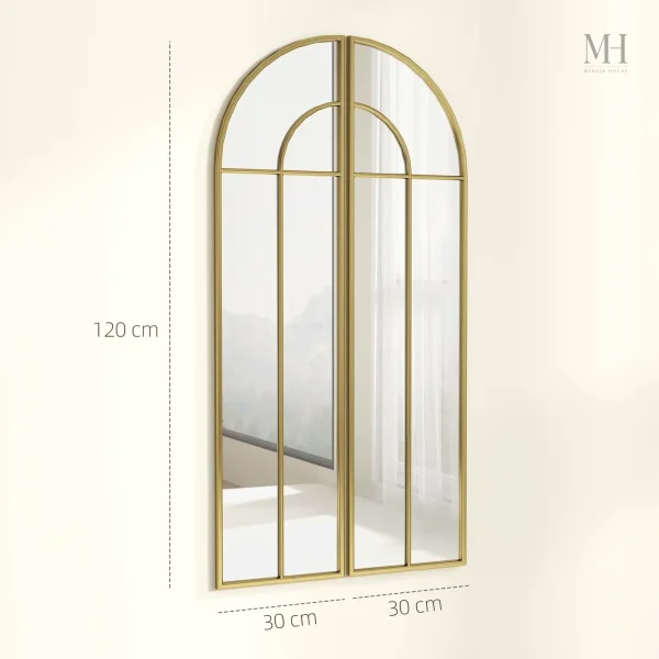 Miroir doré 50s, décoration intérieure rétro