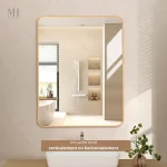 Miroir Vintage Salle de Bain 30 x 40 cm avec cadre doré
