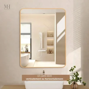 Miroir Vintage Salle de Bain 30 x 40 cm avec cadre doré