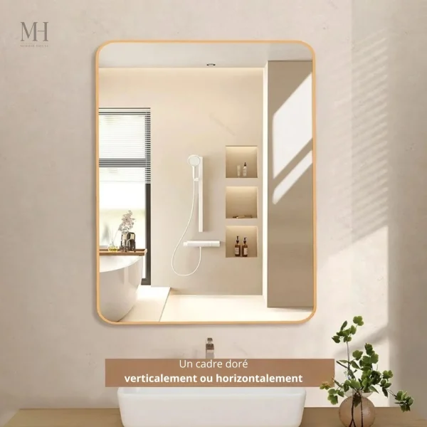 miroir-vintage-salle-de-bain-1 Miroir Vintage Salle de Bain 30 x 40 cm avec cadre doré
