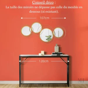 Miroir doré au design contemporain, décor mural raffiné