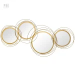 Miroir mural doré, pièce maîtresse design contemporain